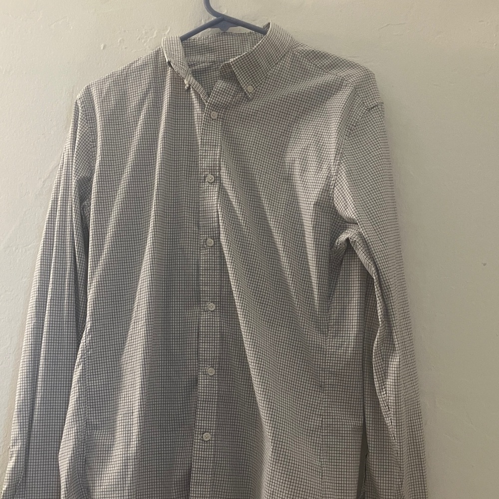 Uniqlo Men's Black and White Checkered Shirt